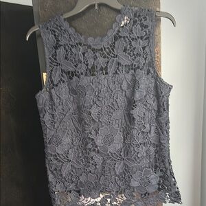 Nanette Lepore Blue Lace Sleeveless Blouse